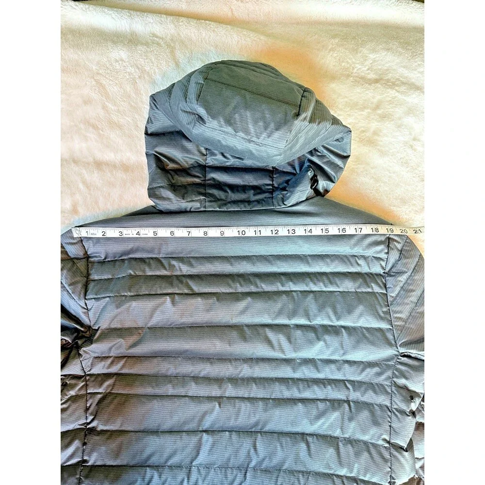 PRANA Lasser Men's Down Insulated Charcoal Hooded Puffer Jacket Sz M